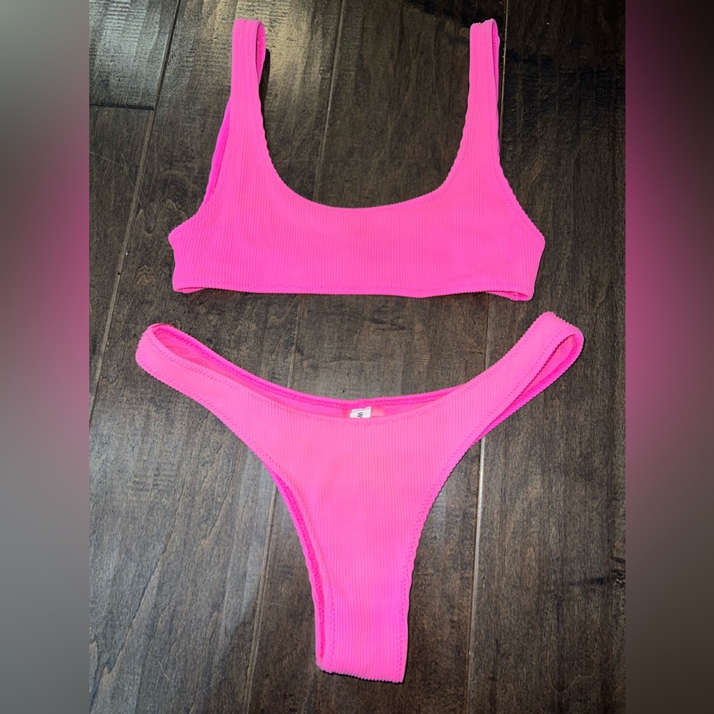 White fox swimsuit. Swimwear. Bikini